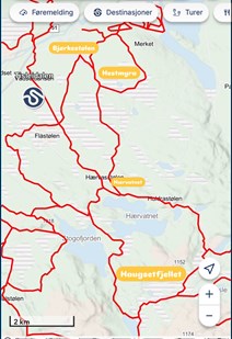 Løypekart Tisleidalen i Valdres